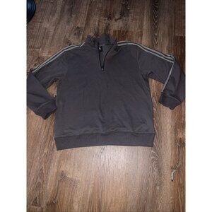 Adidas Track Jacket Mens Large Gray 1\3 Zip 3 Stripe Active Athletic running NEW